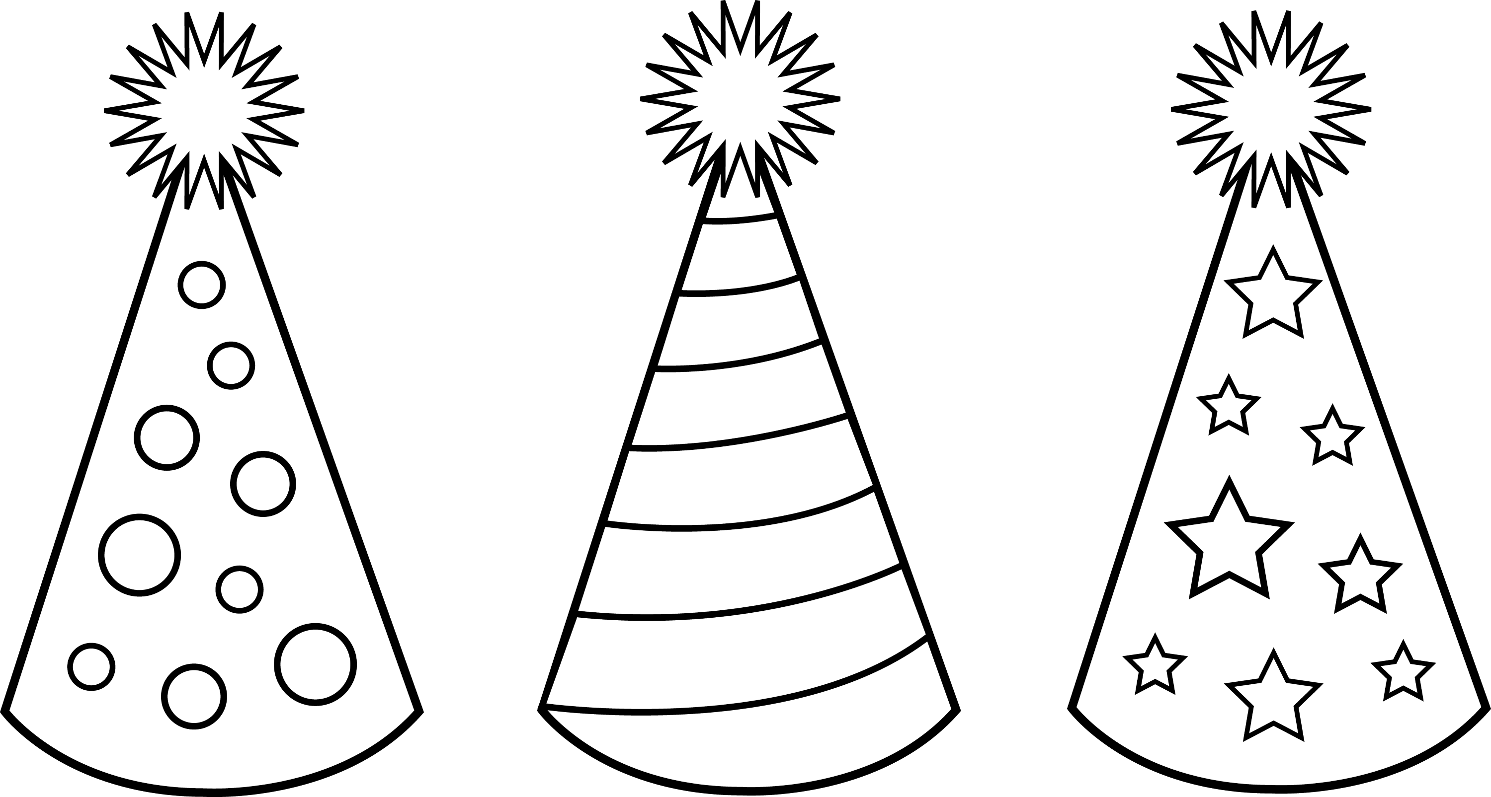 party hat clipart black and white - photo #9